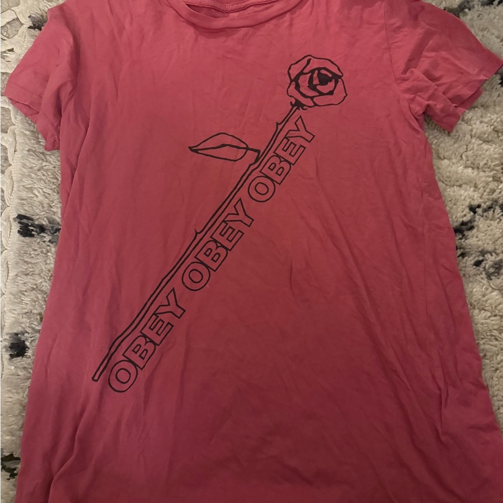 Obey Women's Red Rose Graphic Tee
